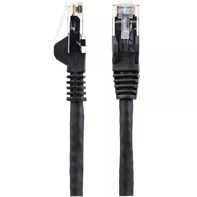 StarTech.com N6LPATCH1MBK 1 m CAT6 Ethernet tīkla kabelis (patch), LSZH, 10 Gigabit, 650 MHz, 100 W PoE, RJ45 UTP, bez āķīšiem, ETL verificēts, 24AWG, melns
