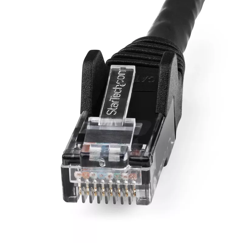 StarTech.com N6LPATCH50CMBK 50 cm CAT6 Ethernet tīkla kabelis (patch), LSZH, 10 Gigabit, 650 MHz, 100 W PoE, RJ45 UTP, bez āķīšiem, ETL verificēts, 24AWG, melns