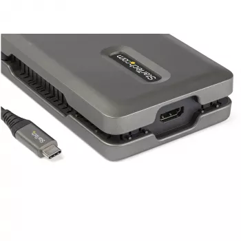 StarTech.com USB-C daudzportu adapteris – USB-C uz 4K 60Hz HDMI 2.0 – 2-portu 10Gbps USB centrmezgls – 100W Power Delivery caurlaide – GbE – SD/MicroSD – USB Type-C mini dokstacija – 25 cm kabelis