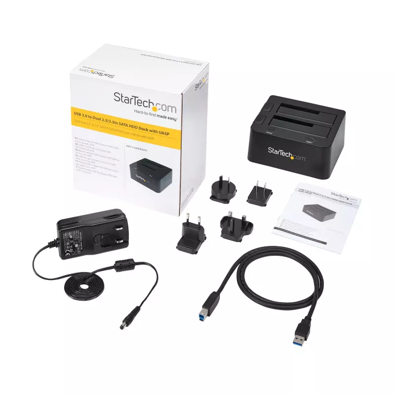 StarTech.com SDOCK2U33 divu slotu USB 3.0 uz SATA cietā diska dokstacija