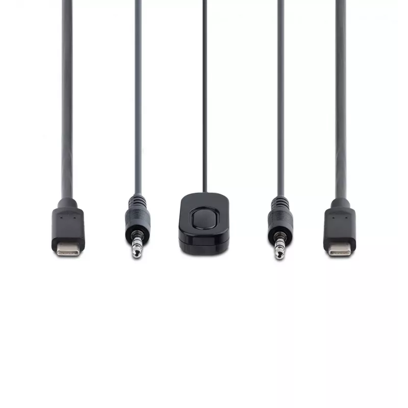 StarTech.com 2-Portu USB-C KVM Slēdzis ar 4K 60Hz DisplayPort, 1,2m iebūvētiem kabeļiem, barošana no USB, attālināta poga/karstie taustiņi
