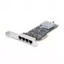StarTech.com 4-Port 2.5Gbps NBASE-T PCIe tīkla karte, Intel I225-V, četru portu tīkla karte, Multi-Gigabit NIC, PCI Express servera LAN karte, darbvirsmas Ethernet interfeiss