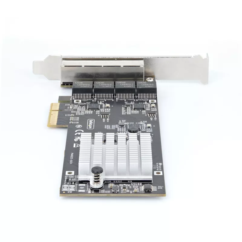 StarTech.com 4-Port 2.5Gbps NBASE-T PCIe tīkla karte, Intel I225-V, četru portu tīkla karte, Multi-Gigabit NIC, PCI Express servera LAN karte, darbvirsmas Ethernet interfeiss