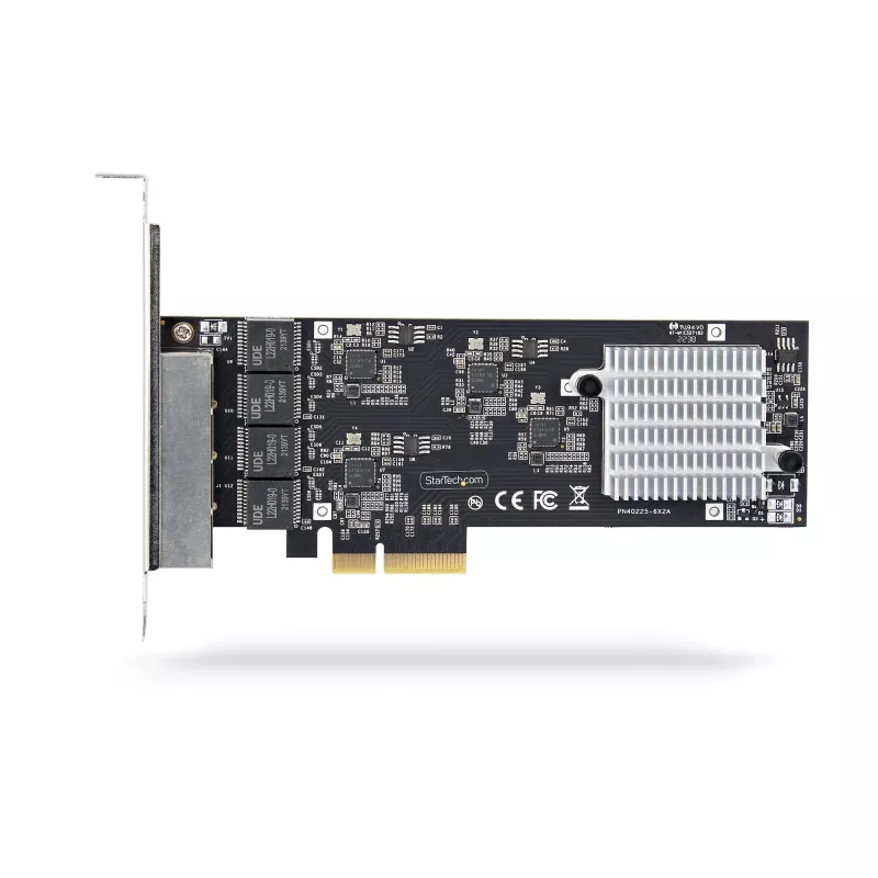 StarTech.com 4-Port 2.5Gbps NBASE-T PCIe tīkla karte, Intel I225-V, četru portu tīkla karte, Multi-Gigabit NIC, PCI Express servera LAN karte, darbvirsmas Ethernet interfeiss