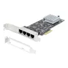 StarTech.com 4-Port 2.5Gbps NBASE-T PCIe tīkla karte, Intel I225-V, četru portu tīkla karte, Multi-Gigabit NIC, PCI Express servera LAN karte, darbvirsmas Ethernet interfeiss