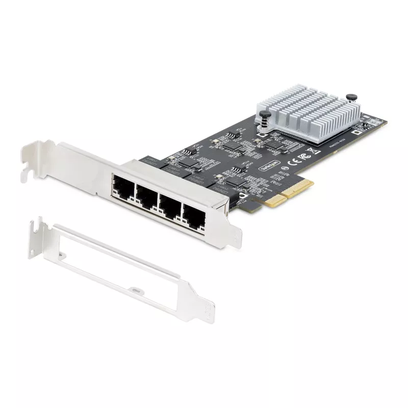 StarTech.com 4-Port 2.5Gbps NBASE-T PCIe tīkla karte, Intel I225-V, četru portu tīkla karte, Multi-Gigabit NIC, PCI Express servera LAN karte, darbvirsmas Ethernet interfeiss