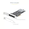 StarTech.com 4-Port 2.5Gbps NBASE-T PCIe tīkla karte, Intel I225-V, četru portu tīkla karte, Multi-Gigabit NIC, PCI Express servera LAN karte, darbvirsmas Ethernet interfeiss