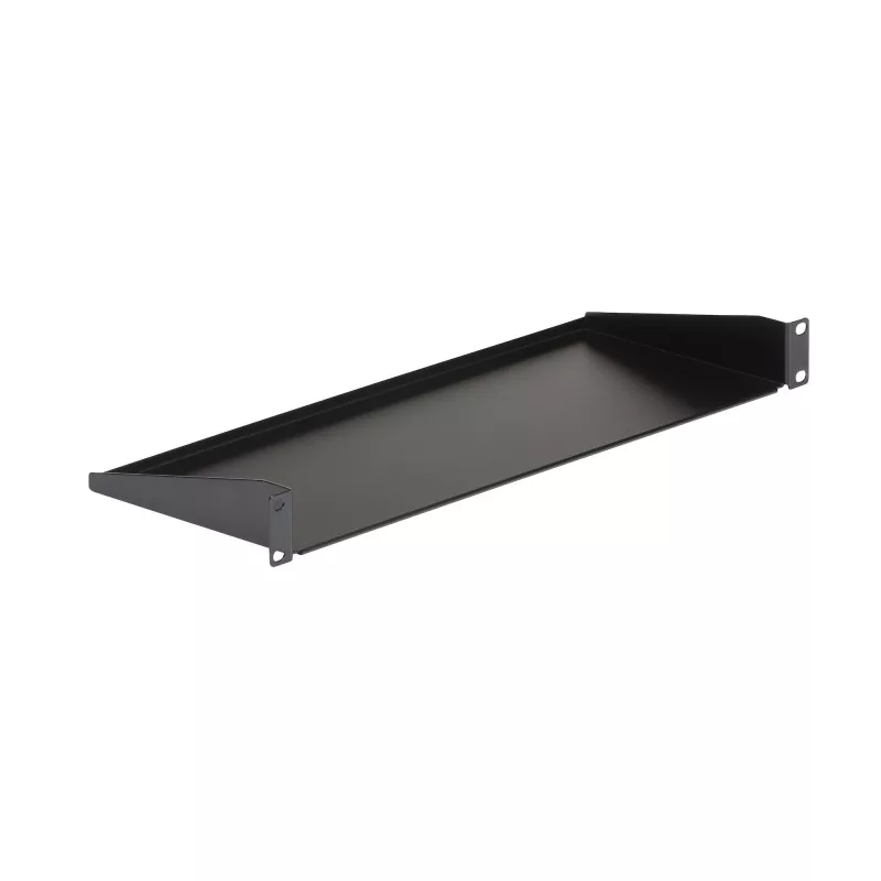 StarTech.com CABSHELF1U 1U servera statņa plaukts, fiksēts konsoles plaukts 19 collu statnim/skapim, dziļums 17,7 cm (7 collas), slodze 15 kg (33 mārciņas), ar būra uzgriežņiem un skrūvēm, melnā krāsā