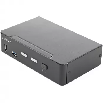 StarTech.com 2 Portu HDMI KVM Slēdzis - Viens Monitors 4K 60Hz Ultra HD HDR - Galddatora HDMI 2.0 KVM Slēdzis ar 2 Portu USB 3.0 Hub (5Gbps) un 4x USB 2.0 HID, Audio - Karstā Taustiņa Pārslēgšana - TAA