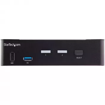 StarTech.com 2 Portu HDMI KVM Slēdzis - Viens Monitors 4K 60Hz Ultra HD HDR - Galddatora HDMI 2.0 KVM Slēdzis ar 2 Portu USB 3.0 Hub (5Gbps) un 4x USB 2.0 HID, Audio - Karstā Taustiņa Pārslēgšana - TAA