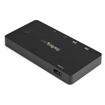 StarTech.com 2 portu USB-C KVM slēdzis - 4K 60Hz HDMI - kompakts divu portu UHD USB Type-C galda mini KVM slēdzis ar USB-C kabeļiem - barošana no USB - MacBook iPad Pro ThinkPad IdeaPad EliteBook