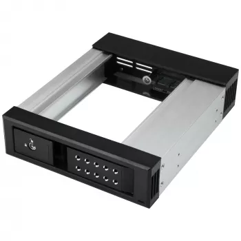 StarTech.com 5.25 inch uz 3.5 inch karstās maiņas cietā diska nodalījums - 3.5 inch SATA/SAS diskiem - bez paliktņa - alumīnijs