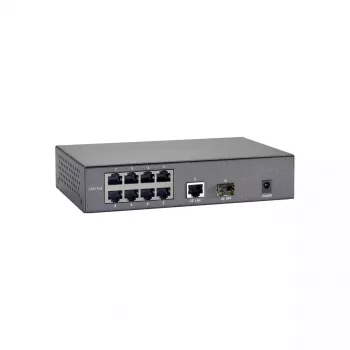 LevelOne 10-Portu Fast Ethernet PoE Slēdzis, 1 x Gigabit RJ45, 1 x Gigabit SFP, 8 PoE Izvadi, 90W