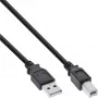 USB 2.0 kabelis A tipa vīrišķais / B tipa vīrišķais melns 2m InLine 34520X