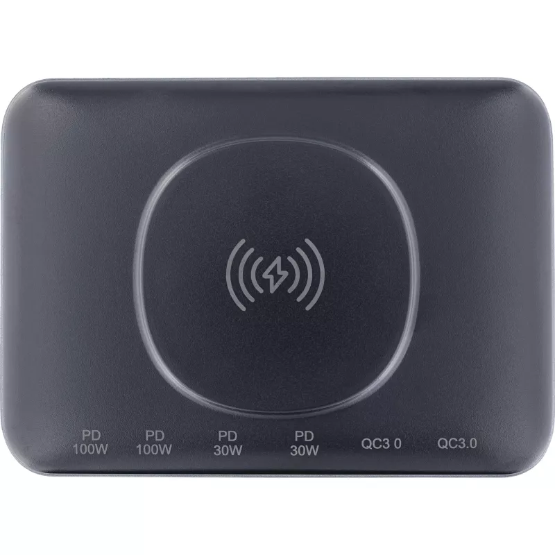 InLine Qi Powerstation Multiport lādētājs, 4x USB-C + 2x USB-A, GaN 100 W, 15 W bezvadu uzlāde, melns (31517K)