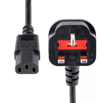 StarTech.com 10ft (3m) UK datora strāvas kabelis, 18AWG, BS 1363 uz C13, 10A 250V, melns, rezerves maiņstrāvas kabelis, tējkannas vads / UK strāvas kabelis, PC barošanas kabelis, TV/monitora strāvas kabelis