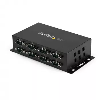 StarTech.com 8 portu USB–DB9 RS232 seriālā adaptera centrmezgls – industriāls, DIN sliedes un sienas montāžai