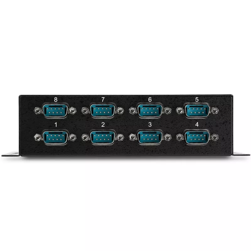 StarTech.com 8 portu USB–DB9 RS232 seriālā adaptera centrmezgls – industriāls, DIN sliedes un sienas montāžai