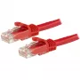StarTech.com 1 m CAT6 Ethernet kabelis - sarkans CAT 6 Gigabit Ethernet vads - 250 MHz 100 W PoE RJ45 UTP tīkla/pievienošanas kabelis bez āķiem ar sprieguma mazinātāju, individuāli pārbaudīts