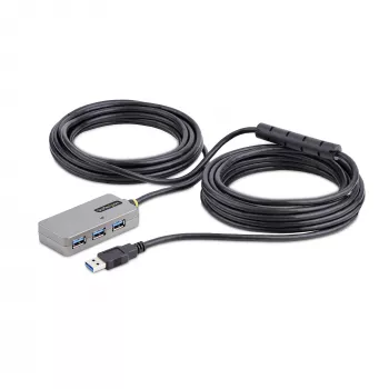 StarTech.com USB pagarinātāja centrmezgls, 10m USB 3.0 pagarinājuma kabelis ar 4 portu USB-A centrmezglu, aktīvs/barots no kopnes, iespējams 20W barošanas bloks, ESD aizsardzība