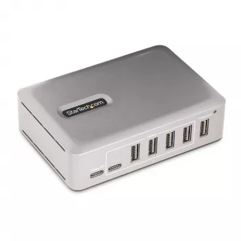 StarTech.com 7-Portu USB-C centrmezgls - 5x USB-A + 2x USB-C - pašbarojošs ar 65W barošanas bloku - USB 3.1 10Gbps - galda/klēpja USB centrmezgls ar 3 pēdu USB-IF sertificētu bloķējošu kabeli