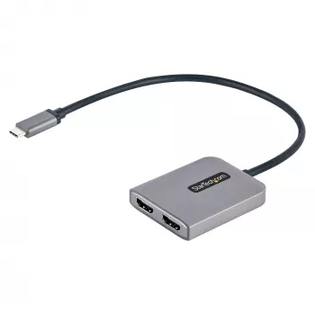StarTech.com USB-C uz Dual HDMI MST HUB - Divi HDMI 4K 60Hz - USB Type C daudzmonitoru adapteris klēpjdatoram ar 30cm kabeli - DP 1.4 Multi-Stream Transport HUB - USB-C uz HDMI sadalītājs