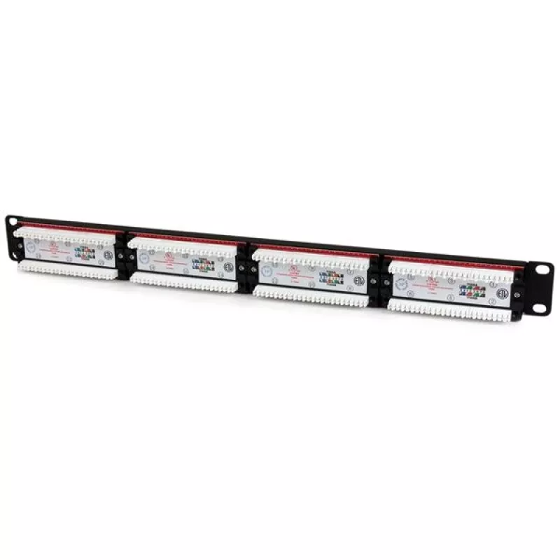 StarTech.com 24 Portu 1U Rackmontējams Cat 6 110 Sadales Panelis, RJ-45, Melns, RoHS, CE, ETL, UL