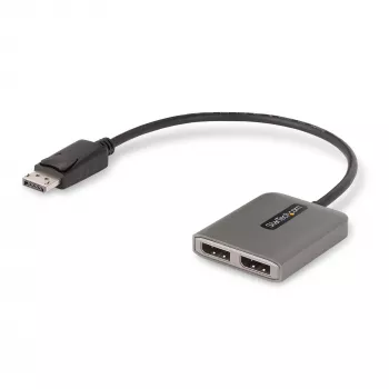 StarTech.com 2-Portu DisplayPort MST Centrmezgls, Divi 4K 60Hz, DP uz 2x DisplayPort Monitora Adapteris, DP 1.4 Vairāku Monitoru Video Adapteris, 30cm Iebūvēts Kabelis, USB Barošana, Tikai Windows