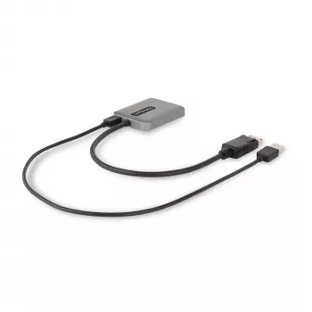 StarTech.com 2-Portu DisplayPort MST Centrmezgls, Divi 4K 60Hz, DP uz 2x DisplayPort Monitora Adapteris, DP 1.4 Vairāku Monitoru Video Adapteris, 30cm Iebūvēts Kabelis, USB Barošana, Tikai Windows