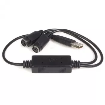 StarTech.com USB uz PS/2 adapteris – tastatūrai un pelei, 0,435 m, Melns
