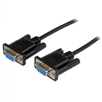 StarTech.com 2m Melns DB9 RS232 Seriālais Null Modema Kabelis F/F