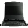 StarTech.com RKCOND17HD divu sliežu KVM konsole 1U statnei, 17,3" (43,9 cm) LCD 1920 x 1080, viens DVI/VGA ports, ASV QWERTY tastatūra, USB, kabeļi iekļauti, 44230 MTBF, melna