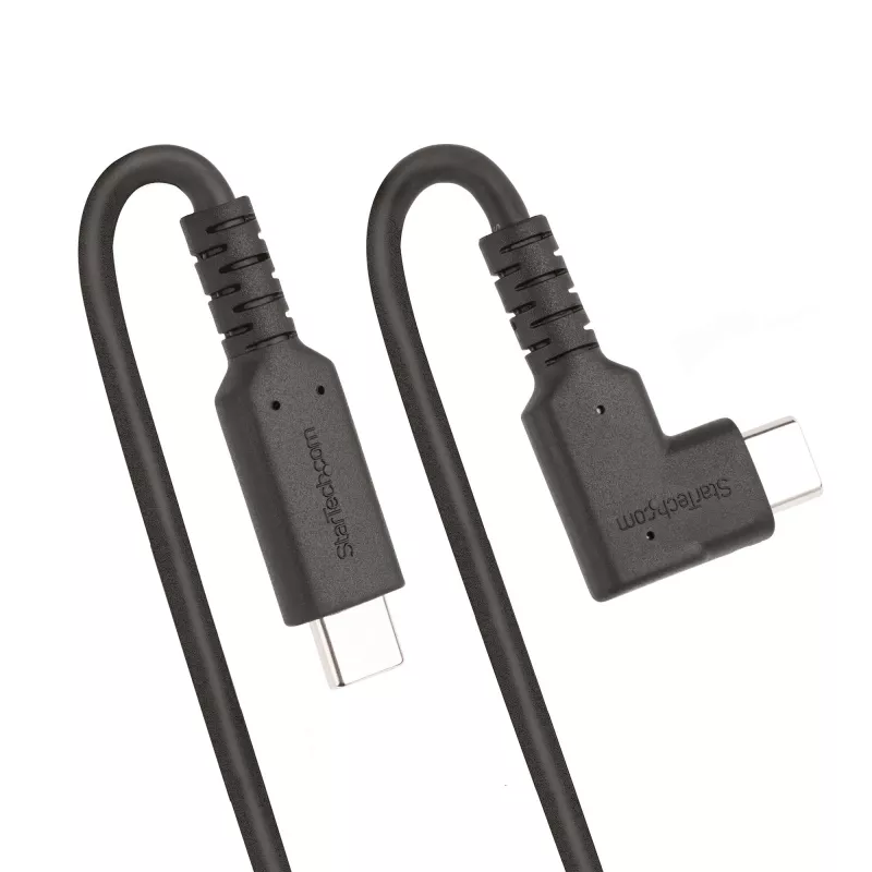 StarTech.com 1 m izturīgs USB-C kabelis ar taisnleņķa savienotāju, USB 3.2 Gen 2 (10 Gbps), pilna funkcionalitāte, 4K 60Hz DP Alt Mode, 100W Power Delivery