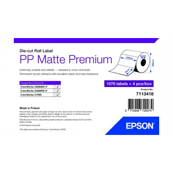 Epson 7113418 baltas pašlīmējošas printera etiķetes, 10,2 x 7,6 cm, 6280 gab.