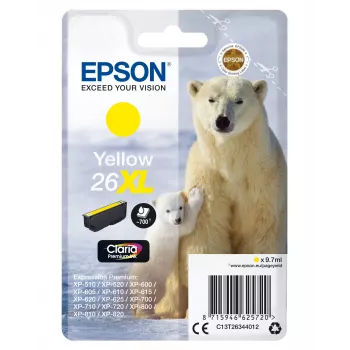 Epson Polar bear Singlepack Yellow 26XL Claria Premium tinte