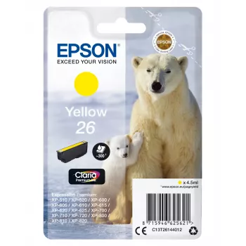 Epson Polar Bear Singlepack Yellow 26 Claria Premium Ink