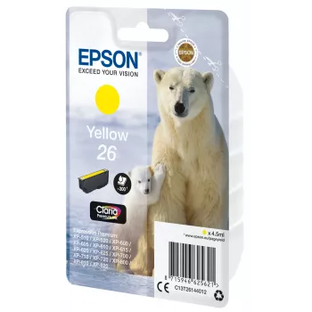 Epson Polar Bear Singlepack Yellow 26 Claria Premium Ink