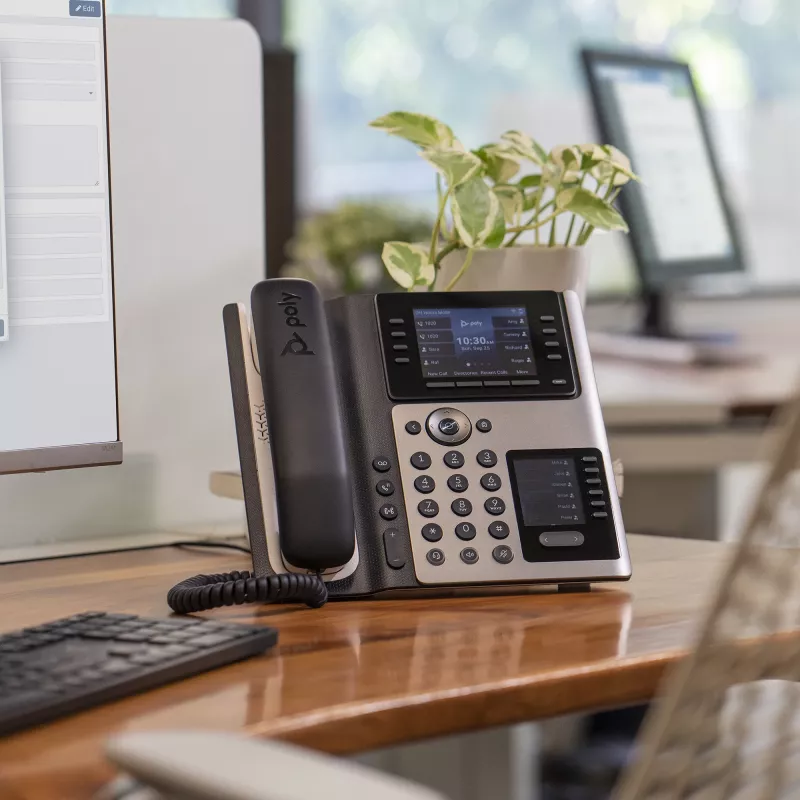 IP telefons POLY Edge E400 8 līnijas Vadu klausule Melns