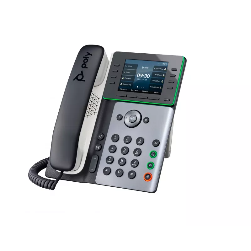HP Poly Edge E300 IP telefons ar PoE atbalstu, IPS displejs, 320x240 pikseļi
