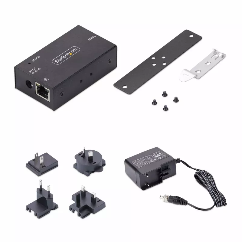 StarTech.com 1-Porta Seriālais-Ethernet Adapteris, IP Seriālās Ierīces Serveris Attālinātām RS232 Ierīcēm, Montējams Pie Sienas/DIN Sliedes, Metāla Korpusā, RJ45 LAN uz DB9 Seriālo Pārveidotāju