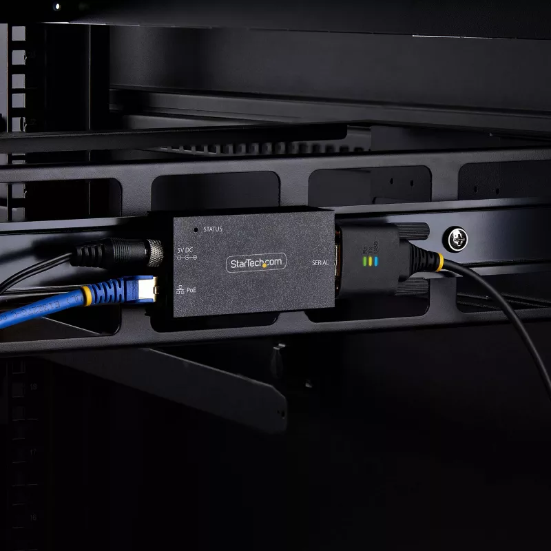 StarTech.com 1-Porta Seriālais uz Ethernet Adapteris, 802.3af PoE IP Seriālās Ierīces Serveris Attālinātām RS232 Ierīcēm, Sienas/DIN Sliežu Montējams, RJ45 LAN uz DB9 Seriālais Pārveidotājs, TAA