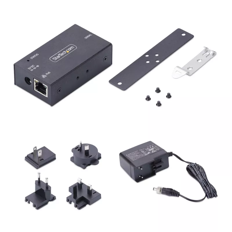 StarTech.com 1-Porta Seriālais uz Ethernet Adapteris, 802.3af PoE IP Seriālās Ierīces Serveris Attālinātām RS232 Ierīcēm, Sienas/DIN Sliežu Montējams, RJ45 LAN uz DB9 Seriālais Pārveidotājs, TAA