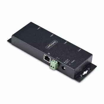 StarTech.com 4-Portu seriālais uz Ethernet adapteris, IP seriālās ierīces serveris attālinātām RS232 ierīcēm, sienas/DIN sliedes montāžai, metāla korpuss, RJ45 LAN uz DB9 seriālo pārveidotāju