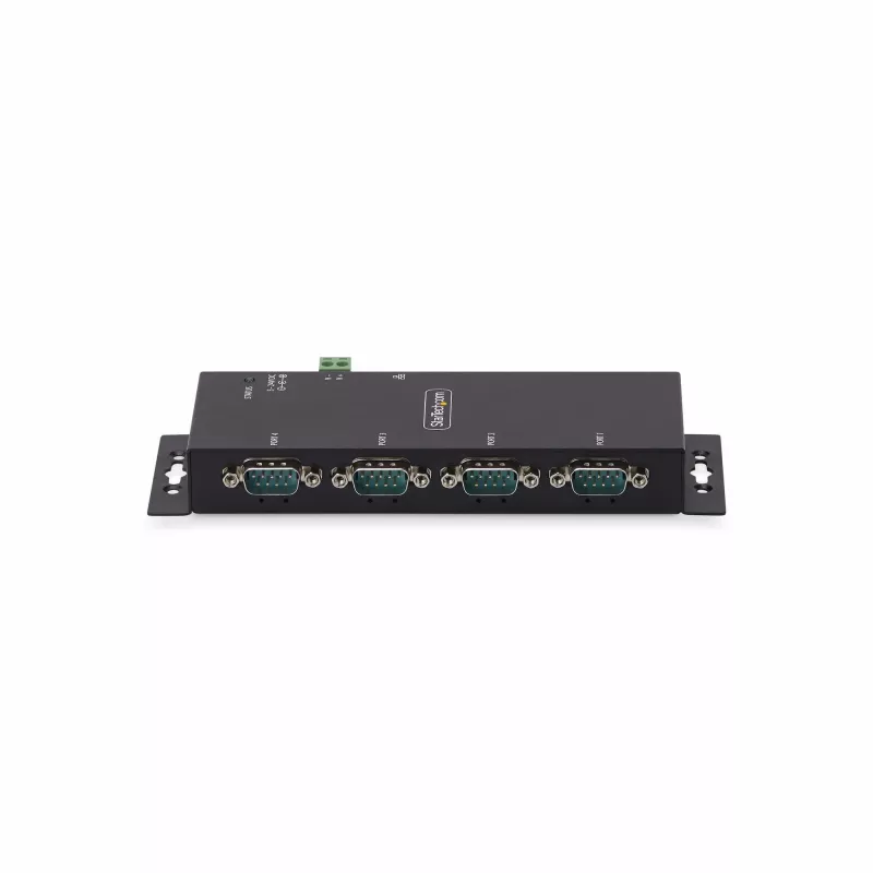 StarTech.com 4-Portu seriālais uz Ethernet adapteris, IP seriālās ierīces serveris attālinātām RS232 ierīcēm, sienas/DIN sliedes montāžai, metāla korpuss, RJ45 LAN uz DB9 seriālo pārveidotāju