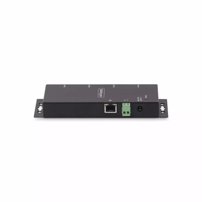 StarTech.com 4-Portu seriālais uz Ethernet adapteris, IP seriālās ierīces serveris attālinātām RS232 ierīcēm, sienas/DIN sliedes montāžai, metāla korpuss, RJ45 LAN uz DB9 seriālo pārveidotāju