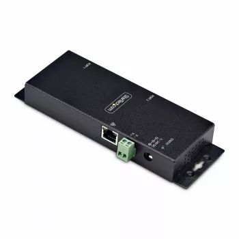 StarTech.com 2-portu seriālais uz Ethernet adapteris, IP seriālās ierīces serveris attālinātām RS232 ierīcēm, sienas/DIN sliedes montāža, metāla korpuss, RJ45 LAN uz DB9 seriālo pārveidotājs