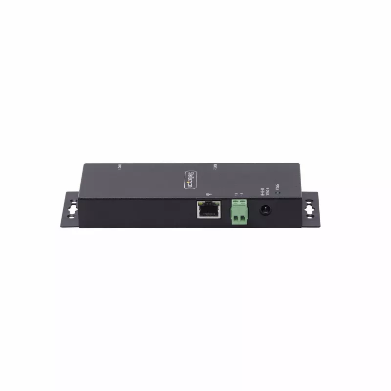 StarTech.com 2-portu seriālais uz Ethernet adapteris, IP seriālās ierīces serveris attālinātām RS232 ierīcēm, sienas/DIN sliedes montāža, metāla korpuss, RJ45 LAN uz DB9 seriālo pārveidotājs