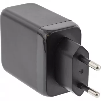 InLine USB PD barošanas bloks, GaN lādētājs, 3-portu, Divi USB-C + USB-A, 65W