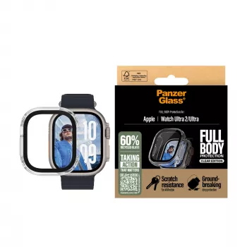PanzerGlass ® Pilna korpusa caurspīdīgs aizsargs Apple Watch Ultra 3 | Ultra 2 | Ultra | 49mm
