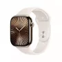 Viedpulkstenis Apple Watch Series 10 GPS + Cellular 46mm Titanija korpuss zelta krāsā Starlight Sport Siksniņa M/L